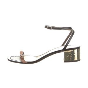 Lanvin metallic sandals. Black neutral gold colors.